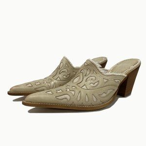 Yes London Beige Cowboy Heels